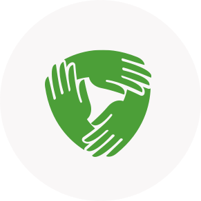 collaboratory icon of hands holding